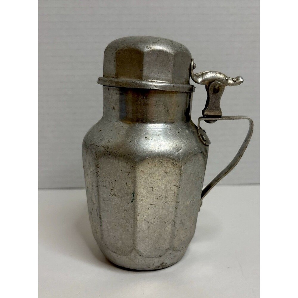 Vintage Mirro Aluminum Syrup Canister w/Lid, Handle, 1920’s Utility Kitchenware